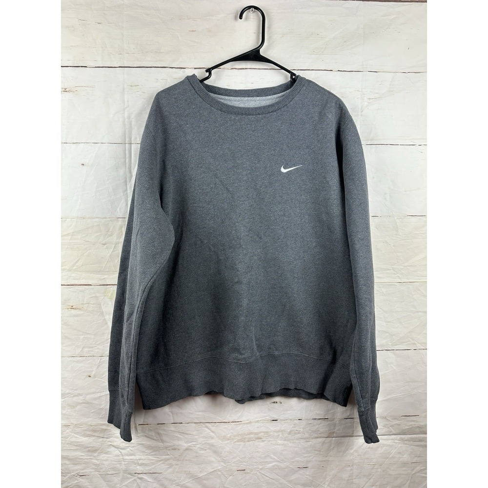 Nike Side Swoosh Club Crewneck Sweatshirt Men's Large Heathered Gray